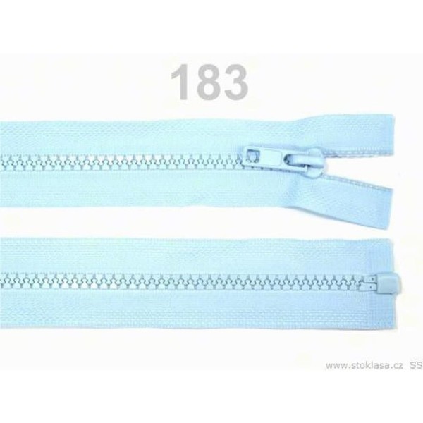 1pc Ballade Bleu Glissière en Plastique de 5mm à bout Ouvert 65cm Veste, / Vislon les Deux sens, Fer - Photo n°1