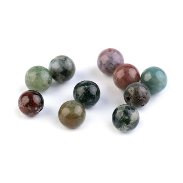 10pc Mélange Agate Minéraux / pierres précieuses Perles en Agate 6mm, les Perles, la Nacre, de la La - Photo n°1