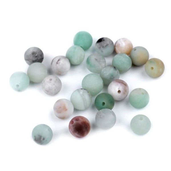 10pc Amazonit Matt Minérale Naturelle / pierres précieuses Perles en Amazonite 8mm, les Perles, la N - Photo n°1