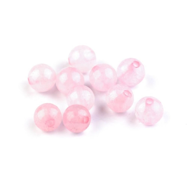 10pc Quartz Rose Minéraux / pierres précieuses Perles en Quartz Rose 6mm, les Perles, la Nacre, de l - Photo n°1