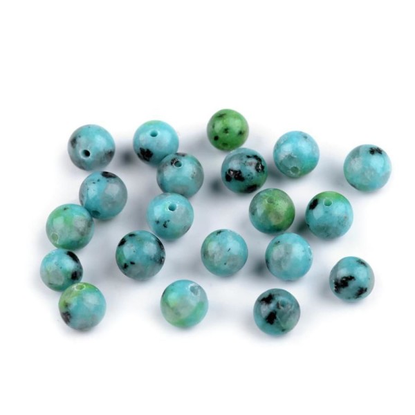 10pc Kiwi en Pierre Naturelle de Minéraux / pierres précieuses Perles de Kiwi Pierre 8mm, les Perles - Photo n°1