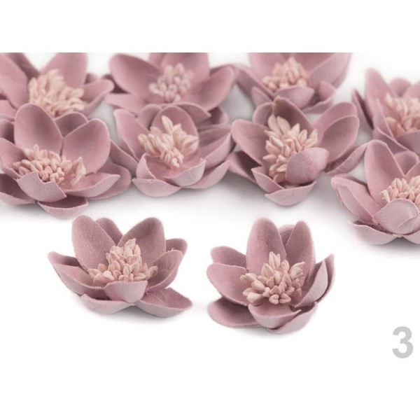 8pc 3 Violet Lilas Déco Vêtements Applique de Fleur Avec des Pistils / Étamine Ø30mm, d'Autres Fleur - Photo n°1