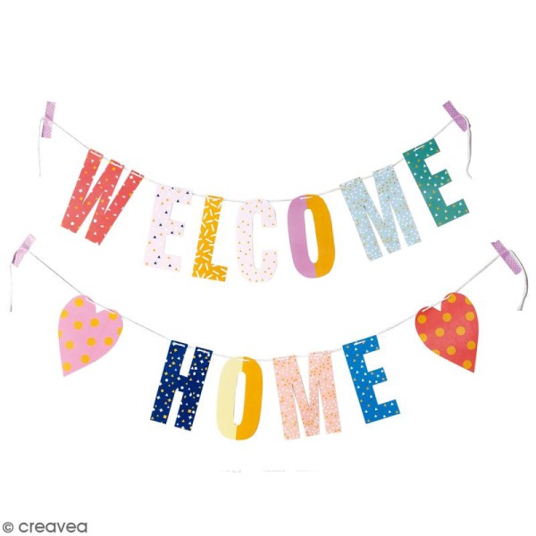 Kit guirlande de lettres - Welcome home - 13 pcs - Photo n°2