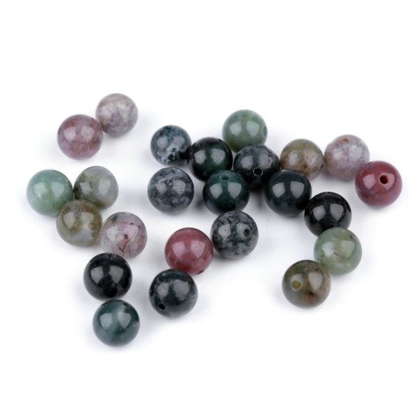 10pc Indien Agate Naturelle de Minéraux / pierres précieuses Perles en Agate Indienne 8mm, les Perle - Photo n°1