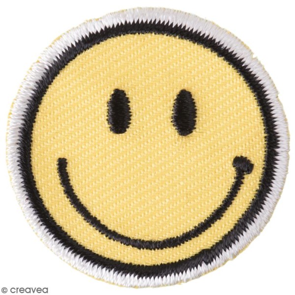 Ecusson thermocollant Smiley - 32 x 32 mm - Photo n°1