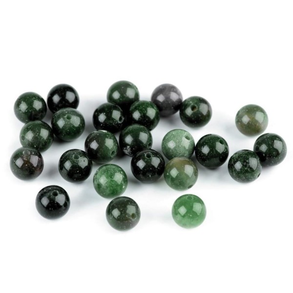 10pc Mousse Agate Naturelle de Minéraux / pierres précieuses Perles Moss Agate 8mm, les Perles, la N - Photo n°1