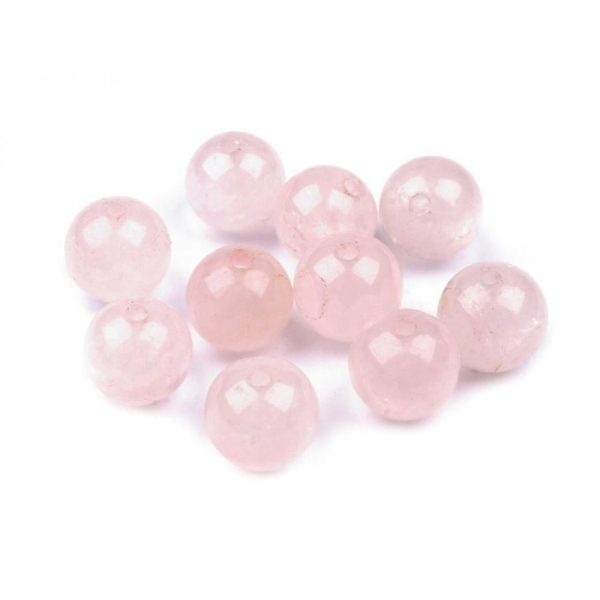 5pc Quartz Rose Minéraux / pierres précieuses Perles de Ø10mm, les Perles, la Nacre, de la Lave, Et - Photo n°1