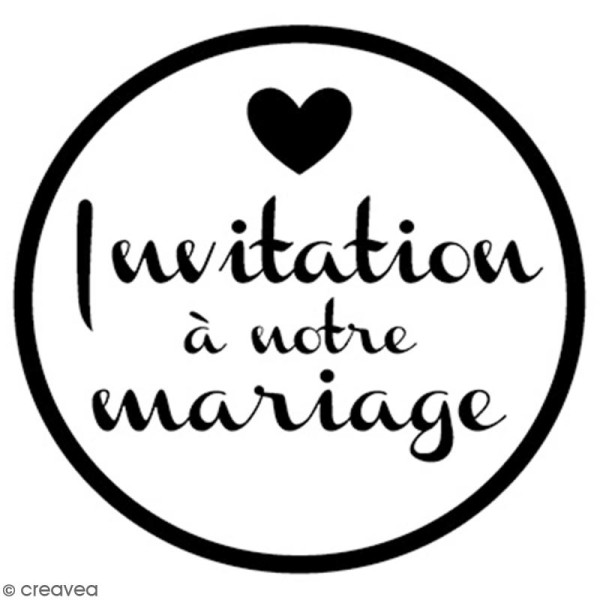 Tampon bois rond 3 cm - Invitation mariage - Photo n°1