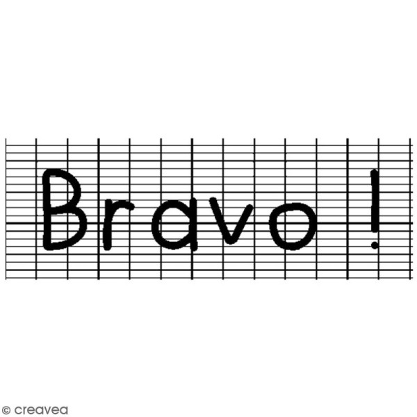 Tampon bois Divers - Bravo - 5,5 x 2,5 cm - Photo n°1