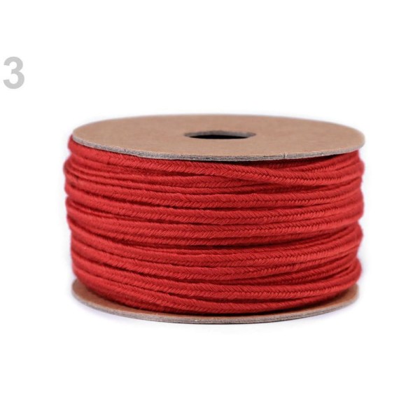 20m 3 Rouge Coton Soutache Tresse Largeur 4mm, Tresses, Cordons Et Chaînes, Mercerie, - Photo n°1