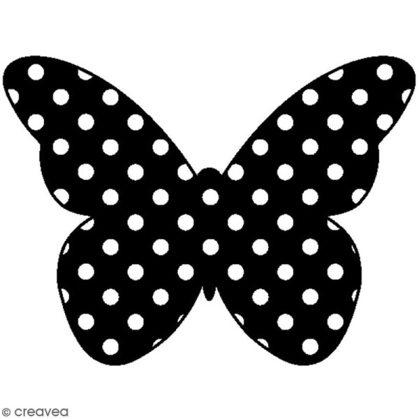 Tampon bois Animaux - Papillon à pois - 5,5 x 4,5 cm - Photo n°1