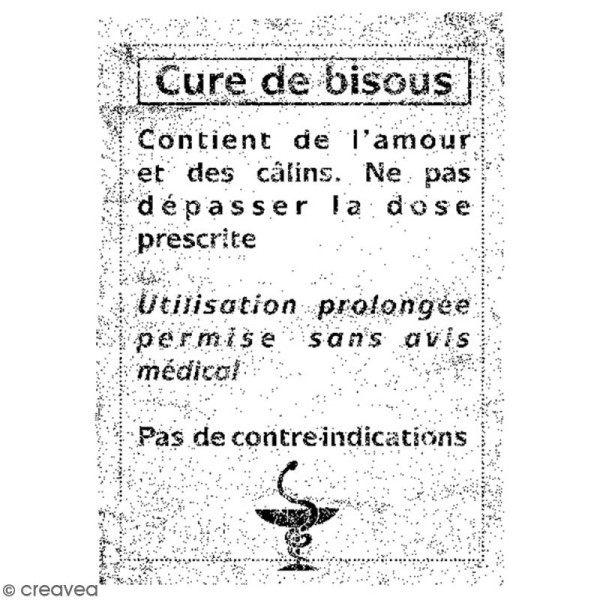 Tampon bois Divers - Cure de bisous - 5,5 x 4,5 cm - Photo n°1