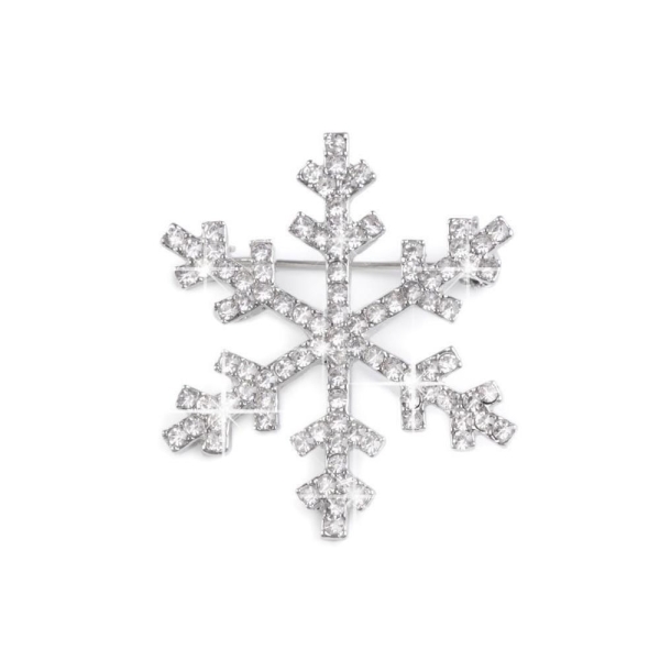 1pc Cristal Strass Broche en forme de Flocon de neige, en Métal Et en Verre, des Broches, des Bijoux - Photo n°1