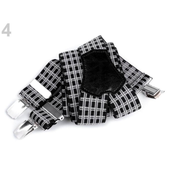 1pc 4 Noir Blanc Pantalon Accolades / Bretelles Largeur 3,5 Cm Longueur 120 Cm, Et d'Autres Accessoi - Photo n°1