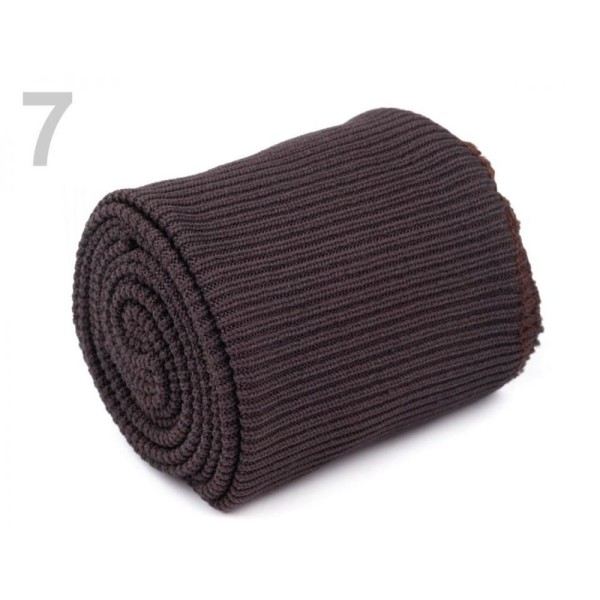 1set 7/003 Nervures brun foncé / Tubulaire Élastique Rib Knit Largeur 7 Cm Set (2x Manche, 1x Taille - Photo n°1