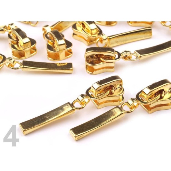 10pc 4gold Curseur Pour Fermetures à glissière en Plastique de 5mm Décoratifs, fermeture éclair à la - Photo n°1