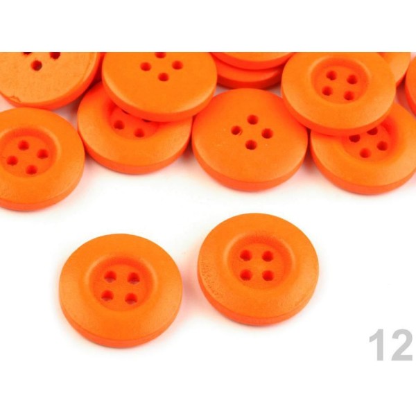 50pc 12 Orange de décoration en Bois Bouton à 4 trous, Boutons, Et de la Fixation, de la Mercerie - Photo n°1