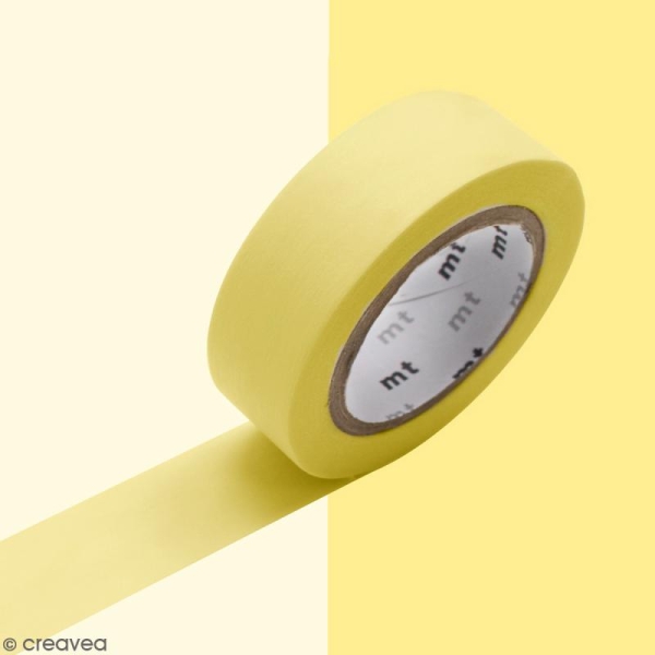 Masking Tape Pastel jaune - 15 mm x 10 m - Photo n°2