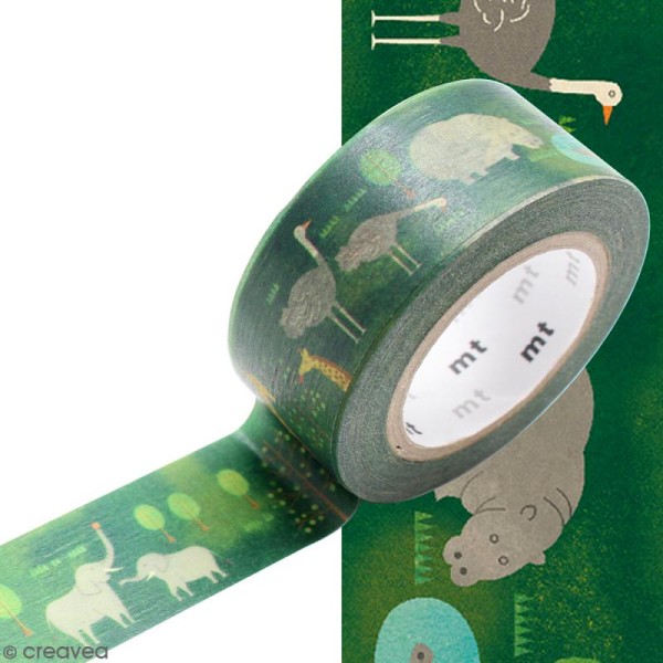 Masking Tape Safari vert - 20 mm x 10 m - Photo n°2