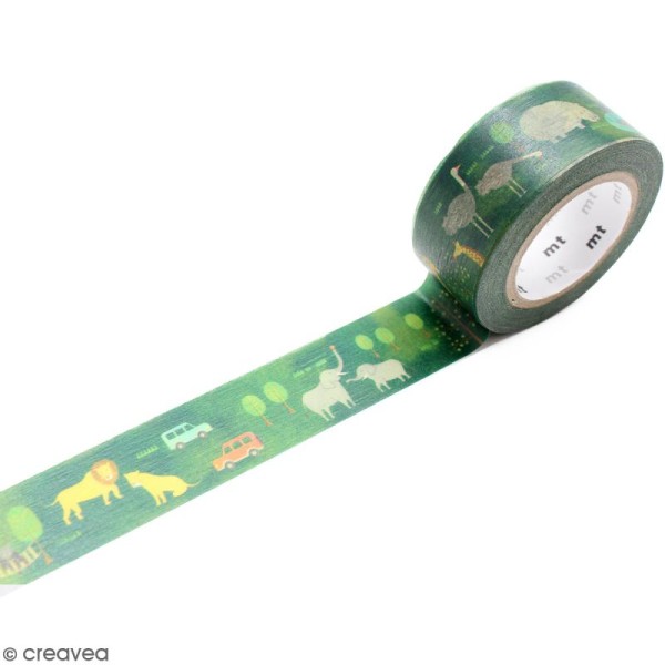 Masking Tape Safari vert - 20 mm x 10 m - Photo n°1