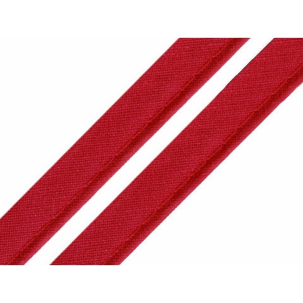 50m de Haut Risque Rouge Coton Insertion de la Tuyauterie Largeur 12mm, des Biais, Biais, de découpe - Photo n°1