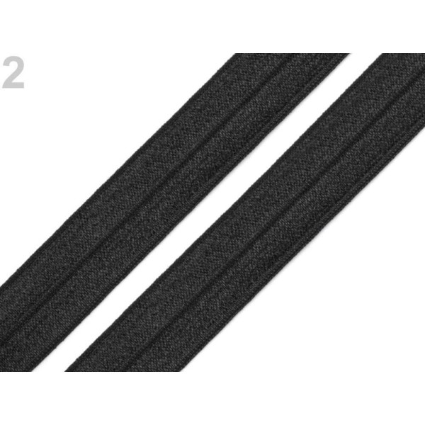20m 2 Noir Brillant rabat Élastique Largeur: 20 mm, Et le Bord, Tricot, Mercerie, - Photo n°1