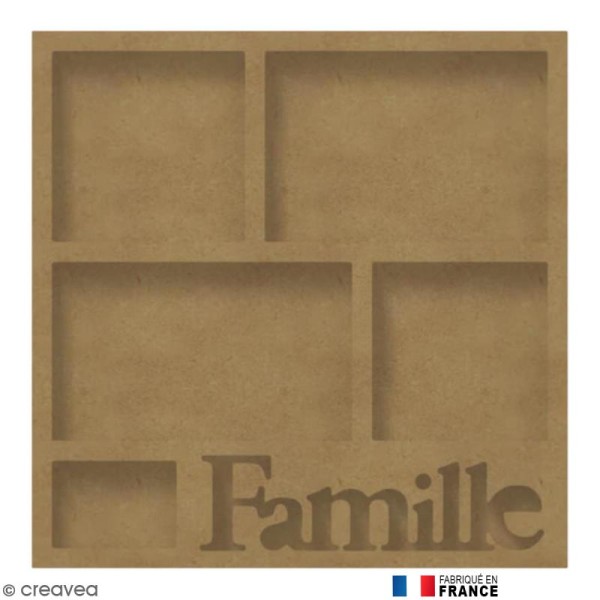 Cadre Famille en Bois à décorer - 40 x 40 cm - Photo n°1