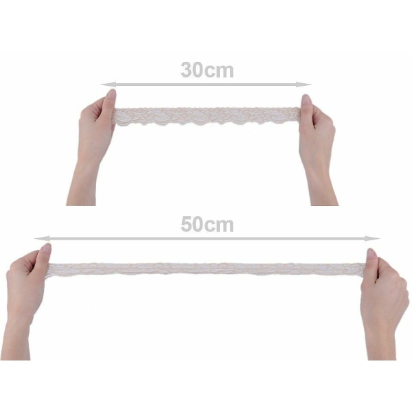 25m Blanc lacets Élastiques Largeur 35 mm, Extensible, Et de Madère, Mercerie, - Photo n°5