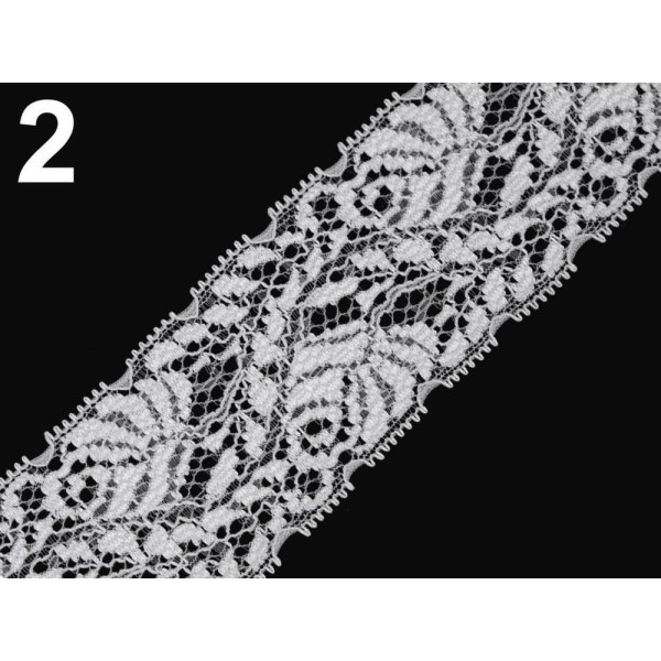 25m Blanc lacets Élastiques Largeur 40mm, s'Étirer, Et de Madère, Mercerie, - Photo n°1