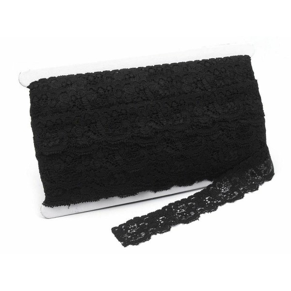 25m Noir lacets Élastiques Largeur 35 mm, Extensible, Et de Madère, Mercerie, - Photo n°5
