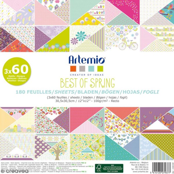 Papier scrapbooking Artemio - Best of Spring - 30,5 x 30,5 cm - 180 feuilles - Photo n°1