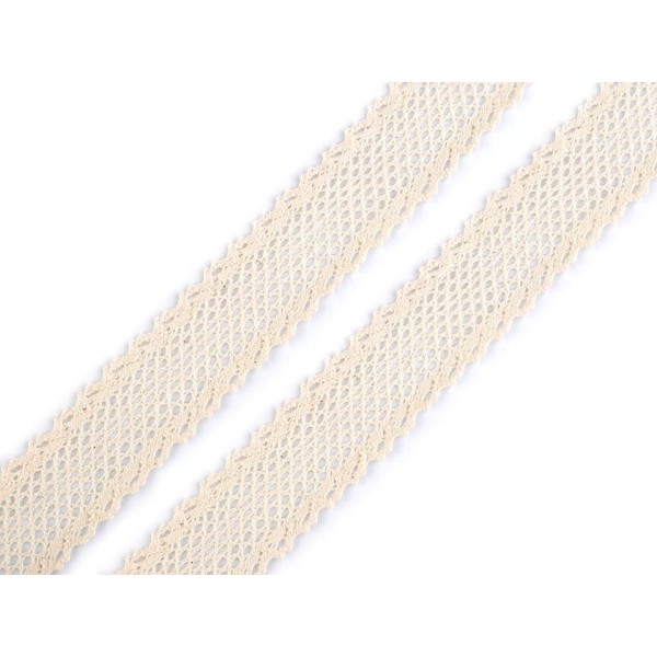 13,5 m 2 Lightbeige Coton Dentelle Largeur 34 mm, Crochet de Coton, Fabrication de Cartes, de Mariée - Photo n°1