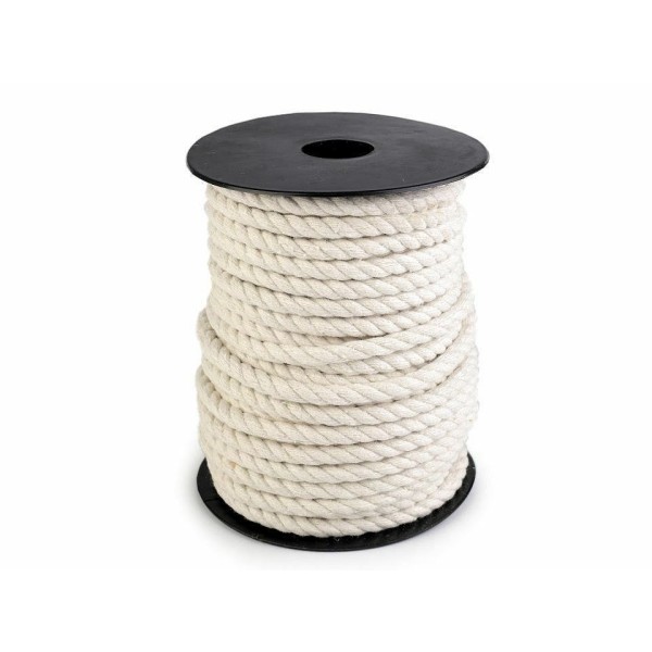 20m Écru en Coton Léger corde / Corde de 6mm, Et le Jute Cordes, ficelles, Mercerie, - Photo n°1