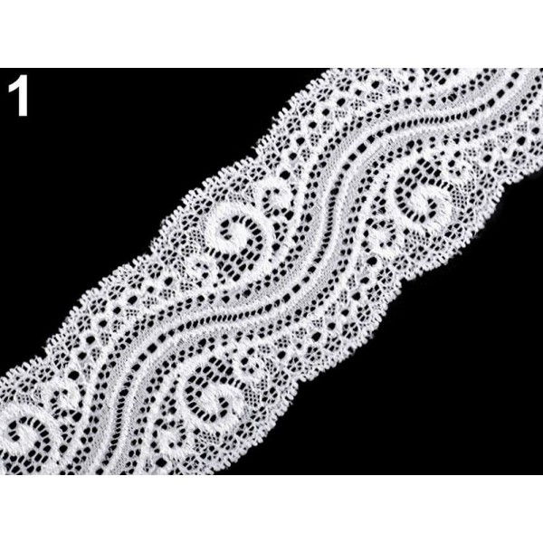 13,5 m Blanc lacets Élastiques Largeur 65mm, s'Étirer, Et de Madère, Mercerie, - Photo n°2