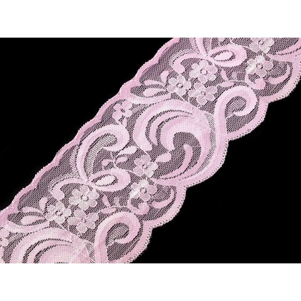 13,5 m Rose Bonbon lacets Élastiques Largeur 90mm, s'Étirer, Et de Madère, Mercerie, - Photo n°2