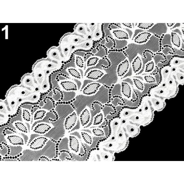 13,5 m Blanc lacets Élastiques Largeur 16 cm, Extensible, Et de Madère, Mercerie, - Photo n°2