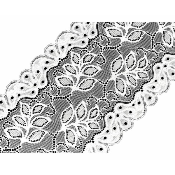 13,5 m Blanc lacets Élastiques Largeur 16 cm, Extensible, Et de Madère, Mercerie, - Photo n°1