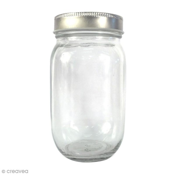 Bocal Mason Jar en verre avec couvercle - Classique - 375 ml - Photo n°1