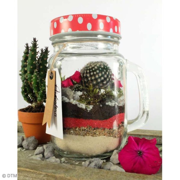 Bocal Mason Jar en verre avec poignée et couvercle - Classique - 370 ml - Photo n°2