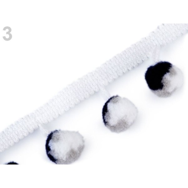 18m Blanc Bleu Foncé Multicolore Pom Pom Parage Largeur 25mm, Ø15mm, des Garnitures, des Tresses Et - Photo n°1