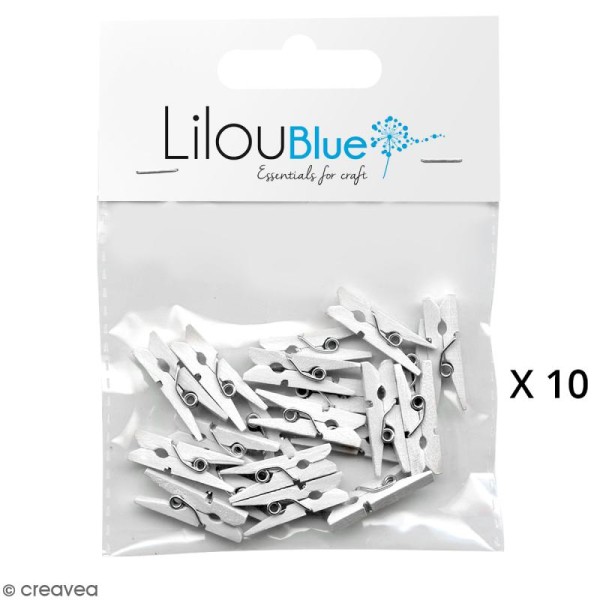 Mini pinces à linge en Bois - Blanc - 2,5 cm - 400 pcs - Photo n°6