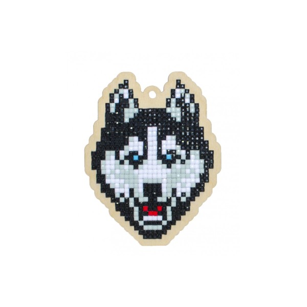 Broderie Diamant Kit- Le chien husky WW280- Mini - Photo n°1