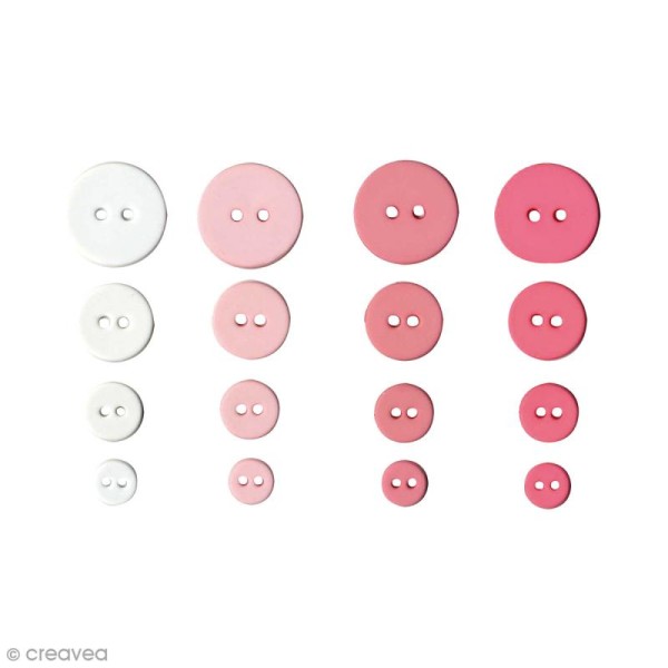 Boutons Ronds assortiment Baby Girl - 36 pcs - Photo n°1