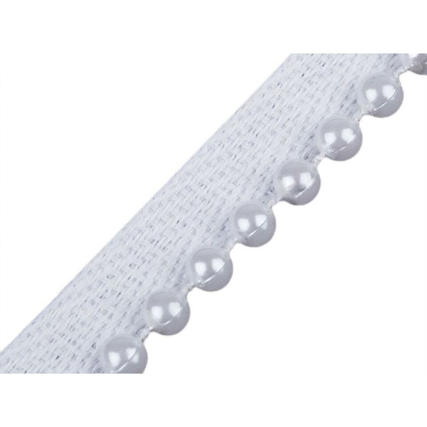 9m Vêtements Blancs Tresse / coupe Avec des Perles de Largeur 13mm, de Biais, le Biais de l'Insertio - Photo n°1