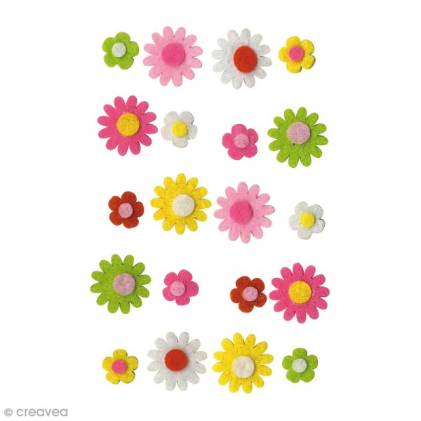 Forme en feutrine Décoration - Fleurs marguerites - 20 pcs - Photo n°1