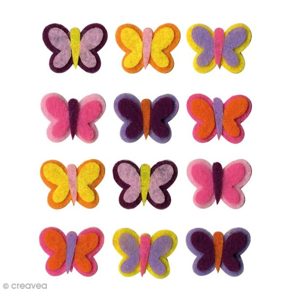 Forme en feutrine Décoration - Papillons - 12 pcs - Photo n°1