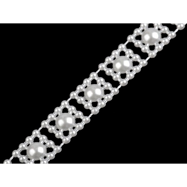 9m Pearlwhite Perle d'Imitation Parage Largeur 9mm, de Guirlandes Et de la Passementerie, des Décora - Photo n°2