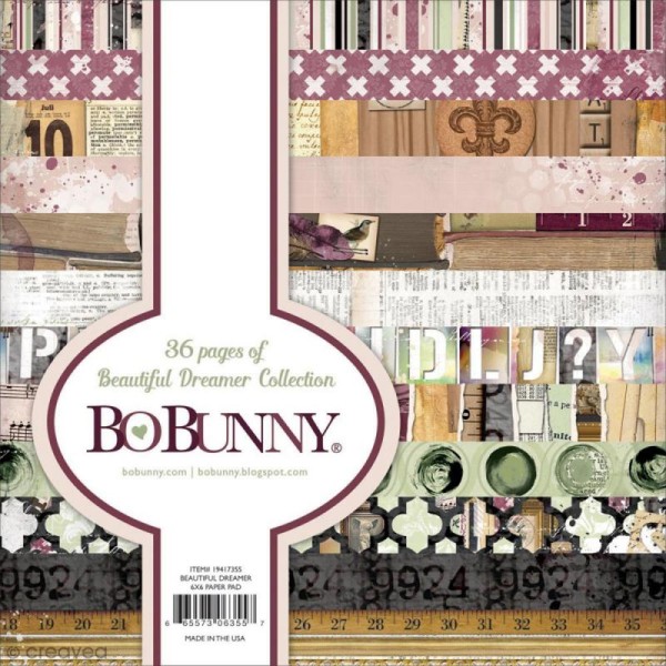 Bloc de papiers Bo Bunny - Beautiful Dreamer - 36 pages de 15,2 x 15,2 cm - Photo n°1