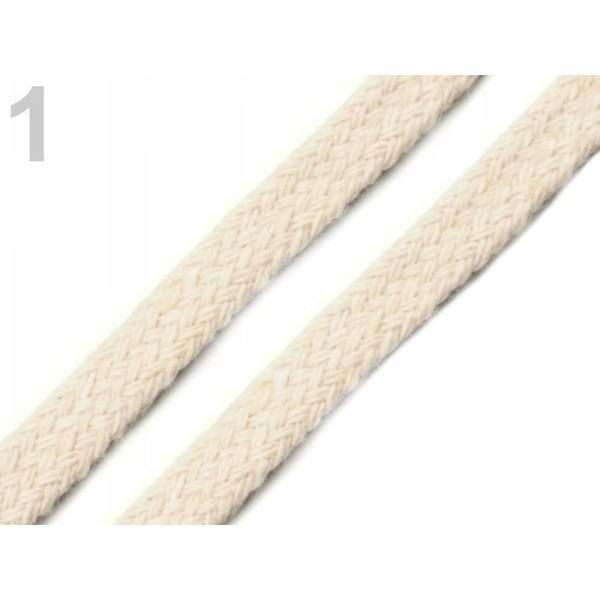 25m 1 Écru Lumière Plat Coton Tressé Vêtement de Chaîne Largeur de 10mm, des Cordes, des Chaînes, de - Photo n°1