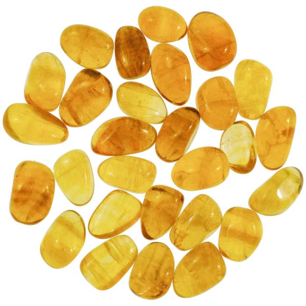 Pierres roulées fluorite jaune - 2.5 à 3 cm - Lot de 2. - Photo n°1